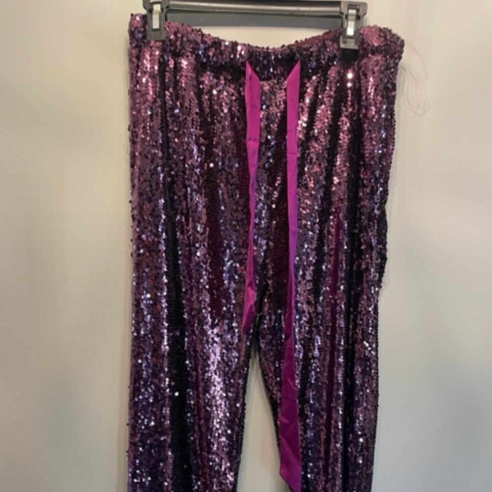 NWOT Listicle Purple Sequin Pants - women's large